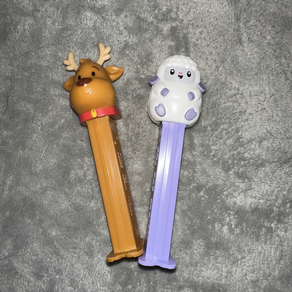 Pez Dispenser Set Of Two Reindeer And Easter Lamb